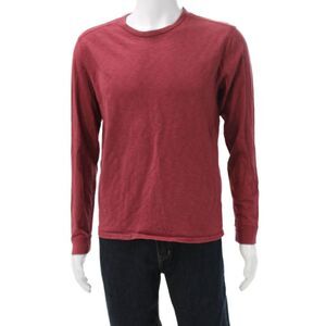 J Crew Mens Red Long Sleeve Crew Neck Classic T-Shirt 100% Cotton Size M